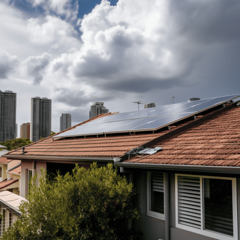 solar panels cloudy day